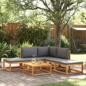 Set de sofás de jardín con cojines 6 pzas madera maciza acacia by , Outdoor sofas - Ref: Foro24-3278823, Price: 547,13 €, Dis...