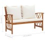 Banco de jardín con cojines 119 cm madera maciza de acacia de vidaXL, Bancos de jardín - Ref: Foro24-310270, Precio: 177,34 €...