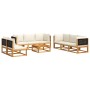Set de sofás de jardín con cojines 9 pzas madera maciza acacia de , Conjuntos de jardín - Ref: Foro24-3278880, Precio: 950,00...