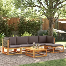 Set de sofás de jardín con cojines 6 pzas madera maciza acacia de , Conjuntos de jardín - Ref: Foro24-3278896, Precio: 568,02...