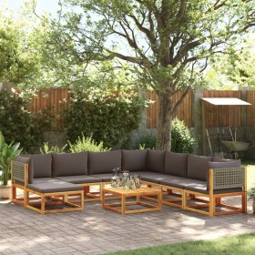 Set de sofás de jardín con cojines 9 pzas madera maciza acacia de , Conjuntos de jardín - Ref: Foro24-3278907, Precio: 937,69...
