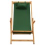 Silla de playa plegable madera maciza de eucalipto y tela verde de vidaXL, Sillas de jardín - Ref: Foro24-310312, Precio: 79,...