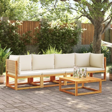 Set sofás de jardín con cojines 4 pzas madera maciza de acacia de , Conjuntos de jardín - Ref: Foro24-3278924, Precio: 466,75...