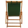 Silla de playa plegable madera maciza de eucalipto y tela verde de vidaXL, Sillas de jardín - Ref: Foro24-310312, Precio: 79,...