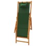 Silla de playa plegable madera maciza de eucalipto y tela verde de vidaXL, Sillas de jardín - Ref: Foro24-310312, Precio: 79,...