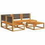 Set de sofás de jardín con cojines 5 pzas madera maciza acacia de , Sofás de exterior - Ref: Foro24-3278842, Precio: 506,13 €...
