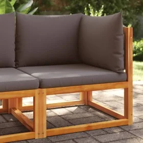 Sofá de jardín de esquina con cojines madera maciza de acacia de , Sofás de exterior - Ref: Foro24-4008160, Precio: 132,64 €,...