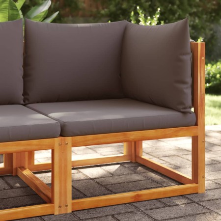 Sofá de jardín de esquina con cojines madera maciza de acacia de , Sofás de exterior - Ref: Foro24-4008160, Precio: 138,04 €,...