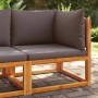 Sofá de jardín de esquina con cojines madera maciza de acacia de , Sofás de exterior - Ref: Foro24-4008160, Precio: 138,04 €,...
