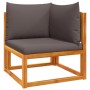 Sofá de jardín de esquina con cojines madera maciza de acacia de , Sofás de exterior - Ref: Foro24-4008160, Precio: 138,04 €,...