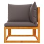 Sofá de jardín de esquina con cojines madera maciza de acacia de , Sofás de exterior - Ref: Foro24-4008160, Precio: 138,04 €,...