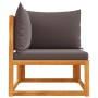 Sofá de jardín de esquina con cojines madera maciza de acacia de , Sofás de exterior - Ref: Foro24-4008160, Precio: 138,04 €,...