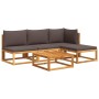 Set de sofás de jardín con cojines 5 pzas madera maciza acacia de , Conjuntos de jardín - Ref: Foro24-3278894, Precio: 443,74...