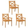 Sillas de comedor de jardín 3 uds madera maciza de acacia de vidaXL, Sillas de jardín - Ref: Foro24-310306, Precio: 218,25 €,...
