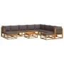 Set de sofás de jardín con cojines 11 pzas madera maciza acacia by , Outdoor sofas - Ref: Foro24-3278837, Price: 1,00 €, Disc...