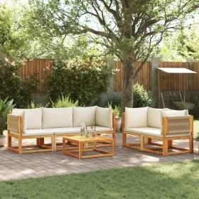 Set de sofás de jardín con cojines 6 pzas madera maciza acacia by , Outdoor sofas - Ref: Foro24-3278856, Price: 704,37 €, Dis...