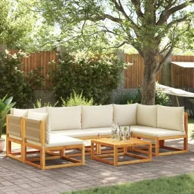 Set de sofás de jardín con cojines 7 pzas madera maciza acacia by , Outdoor sofas - Ref: Foro24-3278863, Price: 742,34 €, Dis...