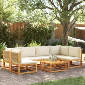 Set de sofás de jardín con cojines 7 pzas madera maciza acacia de , Sofás de exterior - Ref: Foro24-3278863, Precio: 755,19 €...