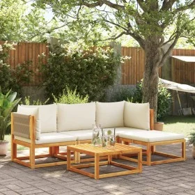 Gartensofagarnitur mit 5-teiligen Kissen aus massivem Akazienholz. von , Outdoor-Sofas - Ref: Foro24-3278849, Preis: 507,30 €...
