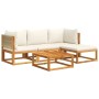 Set de sofás de jardín con cojines 5 pzas madera maciza acacia de , Sofás de exterior - Ref: Foro24-3278849, Precio: 517,34 €...