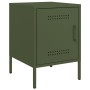 Mesita de noche de acero verde oliva 36x39x50,5 cm de , Mesitas de noche - Ref: Foro24-842918, Precio: 55,41 €, Descuento: %
