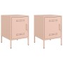 Mesitas de noche 2 unidades acero rosa 36x39x50,5 cm de , Mesitas de noche - Ref: Foro24-842913, Precio: 94,40 €, Descuento: %