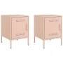 Mesitas de noche 2 unidades acero rosa 36x39x50,5 cm de , Mesitas de noche - Ref: Foro24-842913, Precio: 93,33 €, Descuento: %