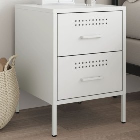 Mesita de noche de acero blanco 36x39x50,5 cm de , Mesitas de noche - Ref: Foro24-842932, Precio: 70,81 €, Descuento: %