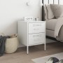 Mesita de noche de acero blanco 36x39x50,5 cm de , Mesitas de noche - Ref: Foro24-842932, Precio: 70,81 €, Descuento: %