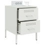 Mesita de noche de acero blanco 36x39x50,5 cm de , Mesitas de noche - Ref: Foro24-842932, Precio: 70,81 €, Descuento: %