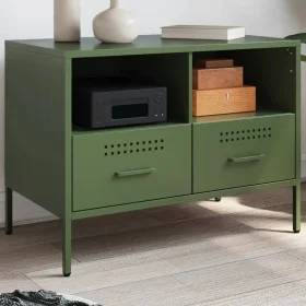 Mueble para TV acero verde oliva 68x39x50,5 cm de , Muebles TV - Ref: Foro24-843050, Precio: 93,69 €, Descuento: %