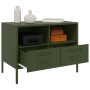 Mueble para TV acero verde oliva 68x39x50,5 cm de , Muebles TV - Ref: Foro24-843050, Precio: 94,74 €, Descuento: %
