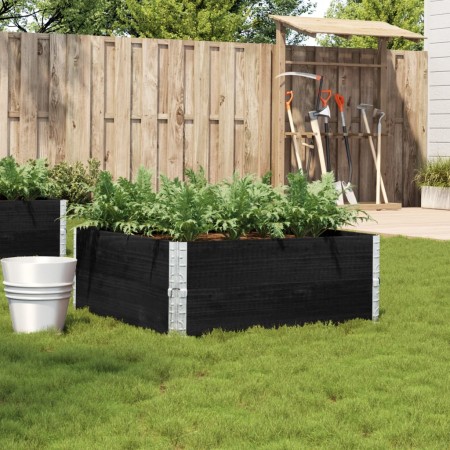 Jardinera de madera maciza de pino negra 100x100 cm de , Maceteros y jardineras - Ref: Foro24-3295400, Precio: 87,57 €, Descu...