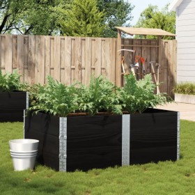 Jardinera de madera maciza de pino negra 150x100 cm de , Maceteros y jardineras - Ref: Foro24-3295440, Precio: 137,77 €, Desc...
