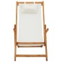 Silla de playa plegable madera maciza de eucalipto y tela crema de vidaXL, Sillas de jardín - Ref: Foro24-310311, Precio: 81,...