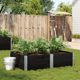 Jardinera de madera maciza de pino negra 150x100 cm de , Maceteros y jardineras - Ref: Foro24-3295416, Precio: 88,68 €, Descu...