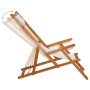 Silla de playa plegable madera maciza de eucalipto y tela crema de vidaXL, Sillas de jardín - Ref: Foro24-310311, Precio: 81,...