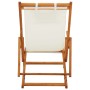 Silla de playa plegable madera maciza de eucalipto y tela crema de vidaXL, Sillas de jardín - Ref: Foro24-310311, Precio: 81,...