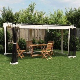 Cenador con paredes de malla acero crema 4x3 m de , Carpas y cenadores - Ref: Foro24-4003911, Precio: 348,53 €, Descuento: %