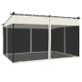 Cenador con paredes de malla acero crema 4x3 m de , Carpas y cenadores - Ref: Foro24-4003911, Precio: 348,53 €, Descuento: %