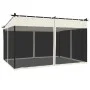 Cenador con paredes de malla acero crema 4x3 m de , Carpas y cenadores - Ref: Foro24-4003911, Precio: 376,12 €, Descuento: %