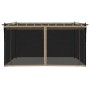 Cenador con paredes de malla acero taupe 4x3 m de , Carpas y cenadores - Ref: Foro24-4003913, Precio: 348,42 €, Descuento: %