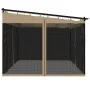Cenador con paredes de malla acero taupe 4x3 m de , Carpas y cenadores - Ref: Foro24-4003913, Precio: 376,78 €, Descuento: %