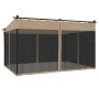 Cenador con paredes de malla acero taupe 4x3 m de , Carpas y cenadores - Ref: Foro24-4003913, Precio: 348,42 €, Descuento: %