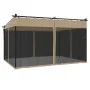 Cenador con paredes de malla acero taupe 4x3 m de , Carpas y cenadores - Ref: Foro24-4003913, Precio: 376,78 €, Descuento: %