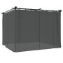 Cenador con cortinas acero gris antracita 3x3 m de , Carpas y cenadores - Ref: Foro24-4003918, Precio: 349,91 €, Descuento: %