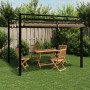 Cenador de jardín con techo retráctil taupe 3x3 m de , Carpas y cenadores - Ref: Foro24-4003970, Precio: 466,89 €, Descuento: %