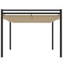 Cenador de jardín con techo retráctil taupe 3x3 m de , Carpas y cenadores - Ref: Foro24-4003970, Precio: 466,89 €, Descuento: %