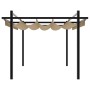 Cenador de jardín con techo retráctil taupe 3x3 m de , Carpas y cenadores - Ref: Foro24-4003970, Precio: 466,89 €, Descuento: %