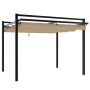 Cenador de jardín con techo retráctil taupe 3x3 m de , Carpas y cenadores - Ref: Foro24-4003970, Precio: 466,89 €, Descuento: %